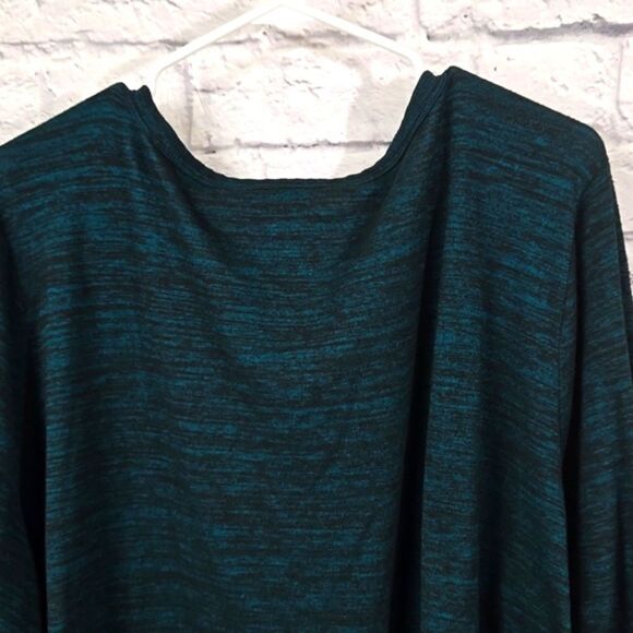 Xersion Plus 3X Womens Sweater Long Sleeve Stretch Cutout V Neck Teal Green Top - Picture 9 of 9